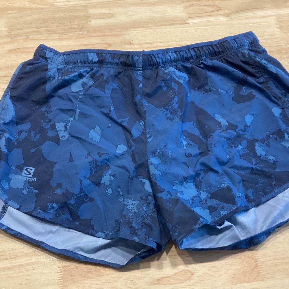 Salomon run Navy and Sky Blue Athletic Shorts